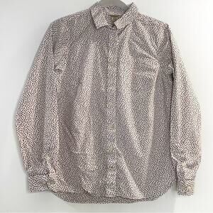 Duluth Trading Co Button Down Shirt Small Micro Print Stretch Preppy Workwear